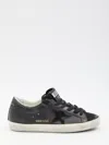 Golden Goose Super-star Black Low Trainer With Rhinestones In Multi