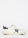 Golden Goose Men 'super-star' White Low Top Sneakers With Embossed Logo And Contrasting Heel Tab In In Multi