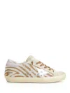 Golden Goose Super-star Zebra Horsy Upper Suede Toe And Heel Laminated Star Sneakers Multicolor In Neutral