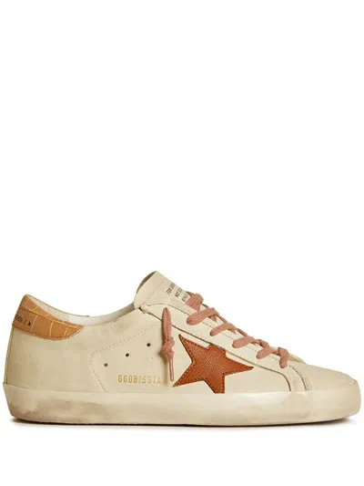 Golden Goose 20mm Super-star Leather Sneakers In Talco/brown