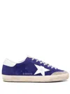 Golden Goose Super-star Suede Upper And Toe Foam Tongue Leather Star Laminated Heel Sneakers Blue In Purple