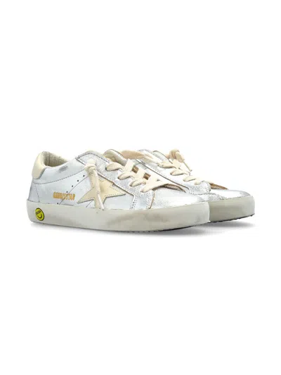 Golden Goose Kids' Super-star Sneakers In Silver