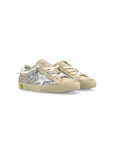 Golden Goose Kids' Super Star Sneakers In Silver