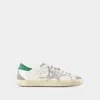 Golden Goose 'super-star' White Low Top Sneakers With Embossed Logo And Contrasting Heel Tab