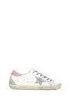 Golden Goose Super-star Sneakers In Nappa Leather With Suede Star And Pink Leather Heel Tab Shoes In White