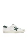 Golden Goose Super-star White Low Top Sneakers With Embossed Logo And Contrasting Heel Tab In Leather Man In White