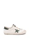 Golden Goose Super-star White Low Top Sneakers With Embossed Logo And Contrasting Heel Tab In Leather Man In White