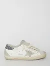 Golden Goose Glitter Effect White Sneakers In White