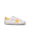 Golden Goose Patched Sneakers Featuring Perforated Star In White