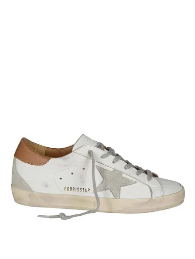 Golden Goose Super Star Leather Sneakers In White