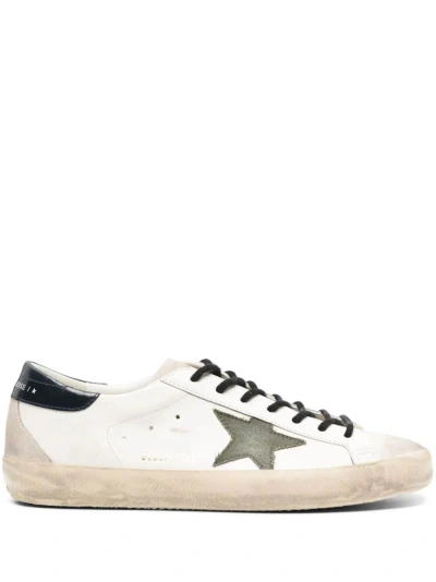 Golden Goose Super Star Sneakers In White Seedpearl Green Blue