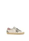 Golden Goose Super Star Leather Sneakers In White/ice/light Pink