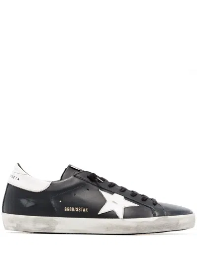 GOLDEN GOOSE SUPER-STAR SNEAKERS WITH A WORN EFFECT