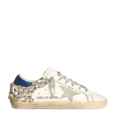 GOLDEN GOOSE SUPER-STAR SNEAKERS WITH STONES APPLIQUÉS
