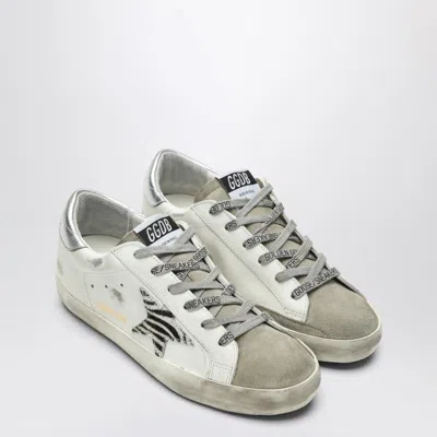 Golden Goose Super-star Sneakers With Zebra Pony Hair Star