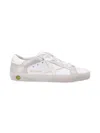 Golden Goose Kids Super-star Leather And Laminated Suede Sneakers In White