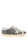 Golden Goose Super-star Studded Sneakers With In Black