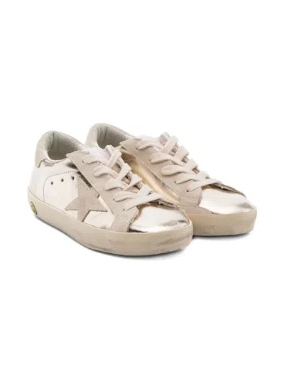 Golden Goose Super-star Suede-details Sneakers In Gold