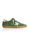 Golden Goose Super Star Suede Sneaker In Green