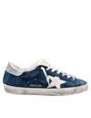 Golden Goose Super-star Suede Upper And Toe Foam Tongue Leather Star Laminated Heel Sneakers Blue In Blue