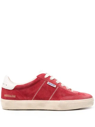 Golden Goose Super-star Suede Sneakers In Dark Red,milk