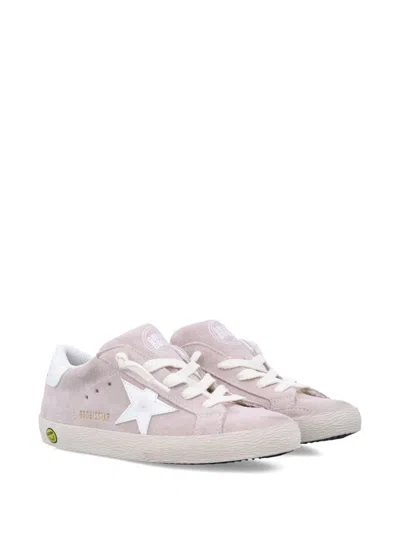 Golden Goose Kids Super-star Pink Suede Sneakers In Multi
