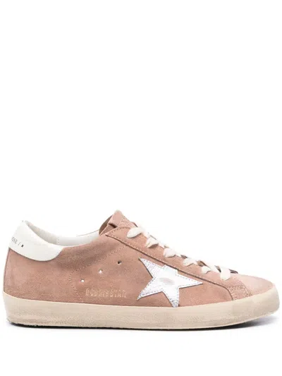 Golden Goose Super-star Suede Sneakers In Pink/silver/white