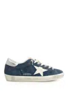Golden Goose Super-star Suede Upper And Toe Foam Tongue Leather Star Laminated Heel Sneakers Blue In Blue