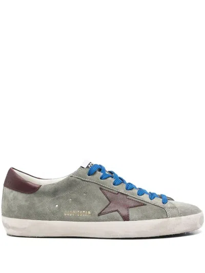 Golden Goose Super-star Suede Upper And Toe Leather Star And Heel In Green