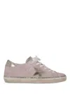Golden Goose Super Star Suede Upper Laminated Star And Heel Glitter Edge In Pink