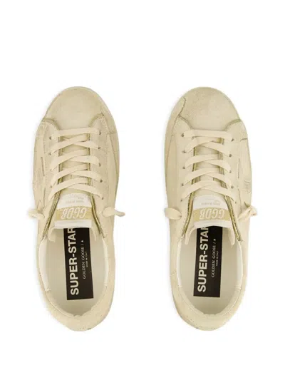 Golden Goose Super Star Suede Upper Star And Heel With Glitter Piping