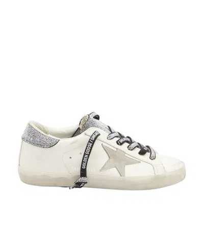 Golden Goose Super-star Swarovski-crystals Sneakers In White
