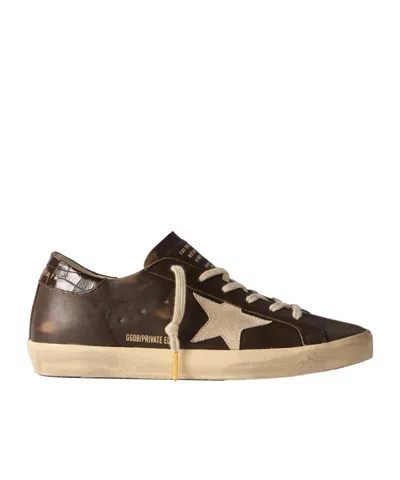 Golden Goose Super-star Trim Sneakers In Brown