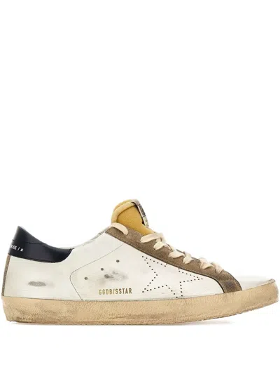 Golden Goose Super-star Used-effect Leather Low-top Sneakers In Neutral