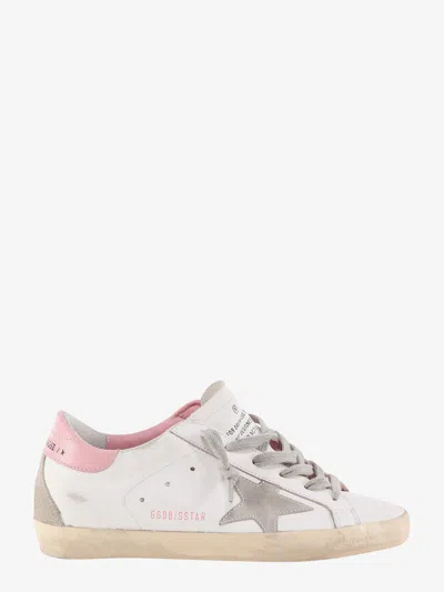 Golden Goose Super-star Used-effect Leather Sneakers With Suede Profiles In Pink