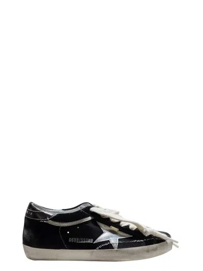 Golden Goose Super Star Velvet Upper Laminated Star And Heel In Black