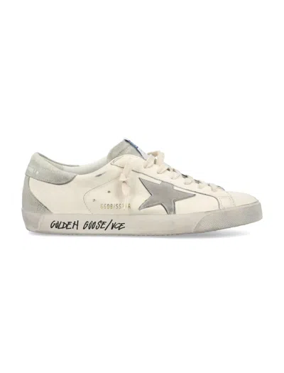 Golden Goose Super-star In White Ice Grey