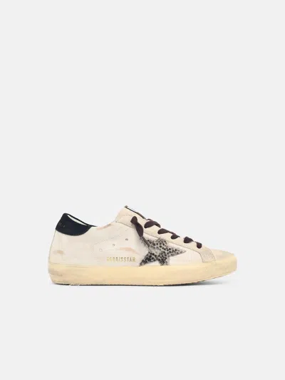Golden Goose White Super Star Leather Sneakers In Neutral