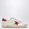 GOLDEN GOOSE SUPER-STAR WHITE/RED SNEAKERS