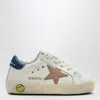 Golden Goose Junior Super-star In Nappa Leather With A Beige Star And Blue Heel Tab In Blue