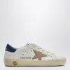 Golden Goose Junior Super-star In Nappa Leather With A Beige Star And Blue Heel Tab In Blue