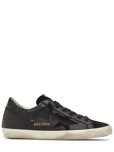 Pre-owned Golden Goose Super-star Women's Black Glittered Low Top Sneakers