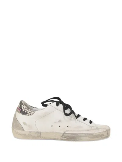 Pre-owned Golden Goose Superstar Animal-print Sneakers In White
