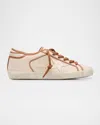 Golden Goose Superstar Canvas Low-top Sneakers In Cream Cognac