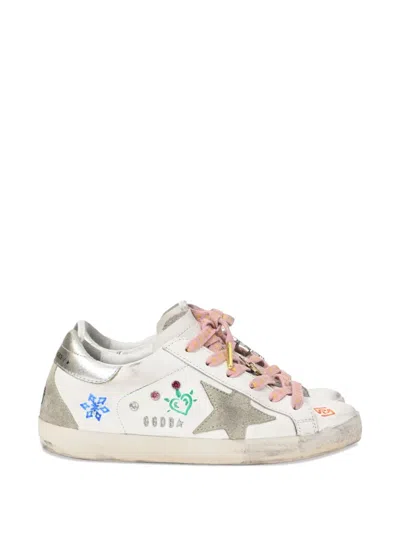 Pre-owned Golden Goose Superstar Charm Sneakers In White