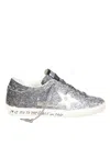 Golden Goose Glitter-finish Sneakers With Star Design And Vintage Sole In White
