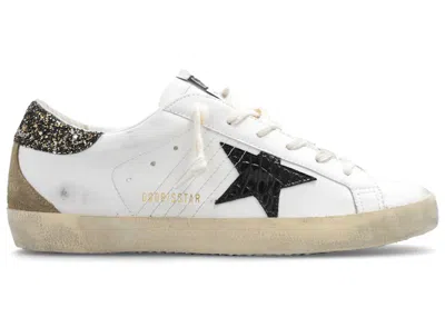 Pre-owned Golden Goose Superstar Croc Glitter (women's) Sneakers In White Black