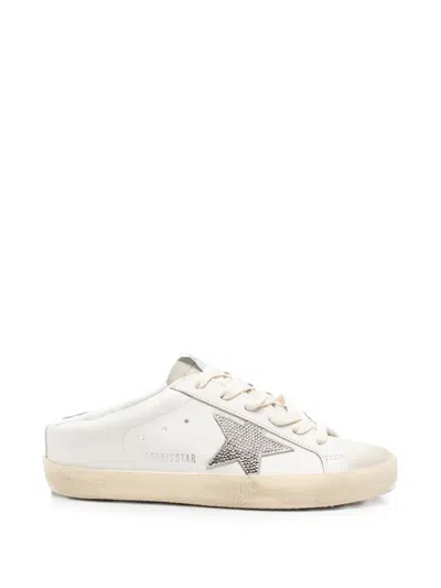 Golden Goose Super-star Crystal-embellished Sneakers In Neutral