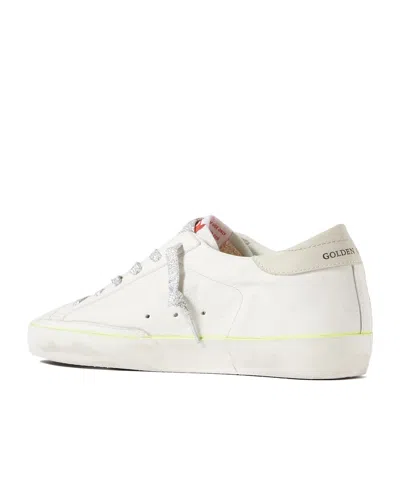Golden Goose Superstar Distressed Embroidered Textured-leather Sneakers In White