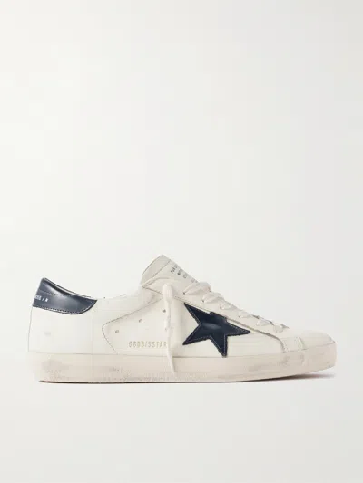 Golden Goose Distressed-effect Sneakers With Star Detail And Contrasting Logo In Neutral